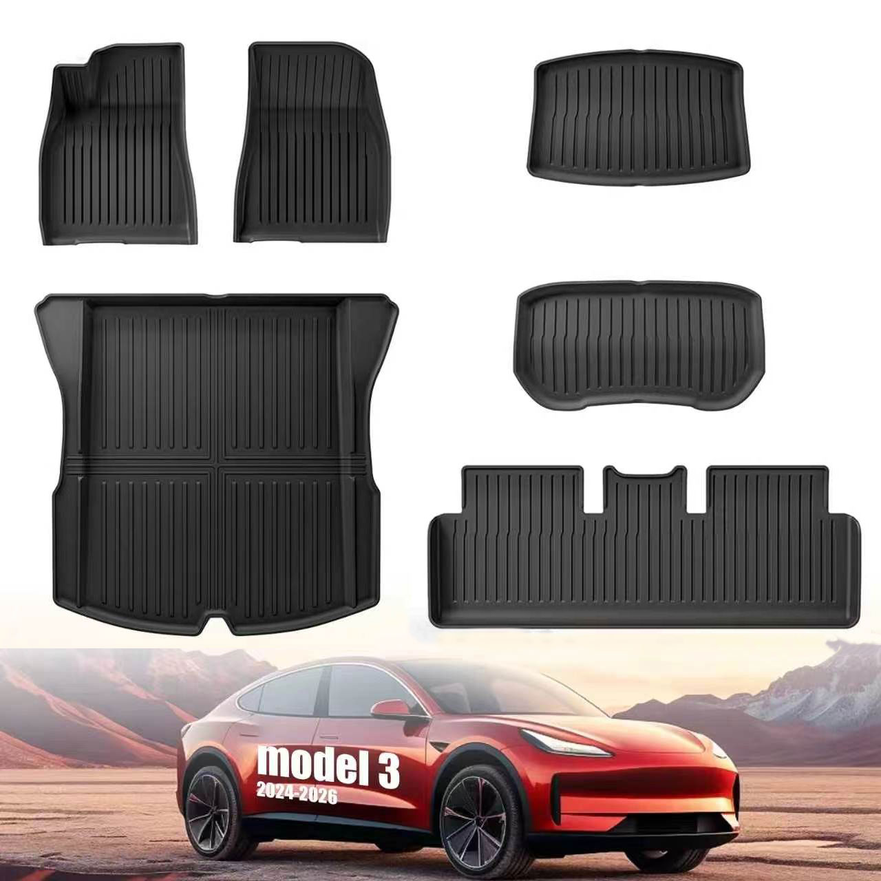 Car Accessories Rear - 2024-2026 모델 3 하이랜드 TPE 전천후