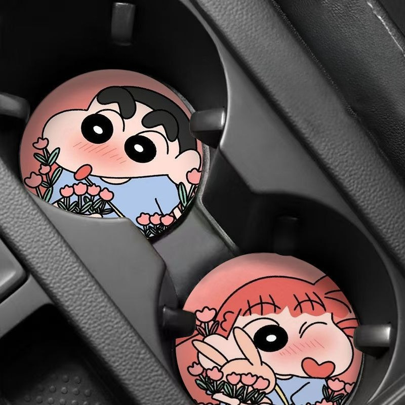 크레용신짱 귀여운 만화 자동차 컵받침 카와이 독창적인  - Car Accessories Japanese 리뷰 및 가격