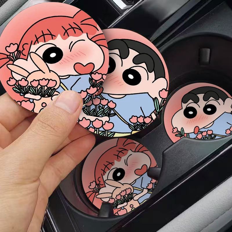 크레용신짱 귀여운 만화 자동차 컵받침 카와이 독창적인  - Car Accessories Japanese 리뷰 및 가격